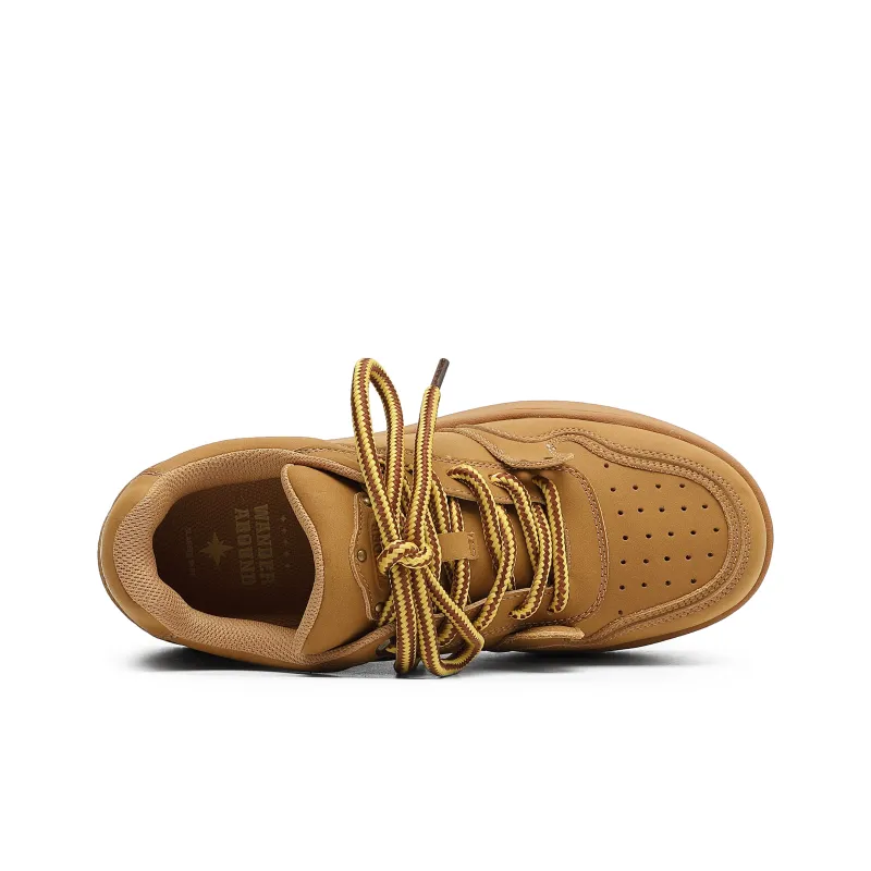 Hong Kong Meng Anti-Slip And Wear-Resistant Breathable Low-Top Skateboard Shoes Unisex Sandy Dune Brown-4