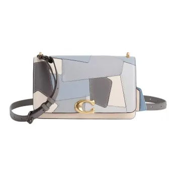 COACH Bandit Calfskin Shoulder Bag Medium Size Women's Brass With Ivory Accents