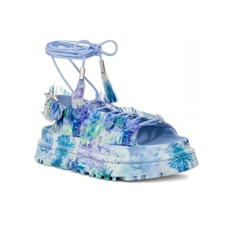 UGG Collina Strada GoldenGlow Sandal Blue Floral Women's-2