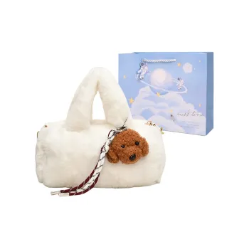 Duoluplo Doron Paul PU With Plush Handbag Women's White/Black/Khaki