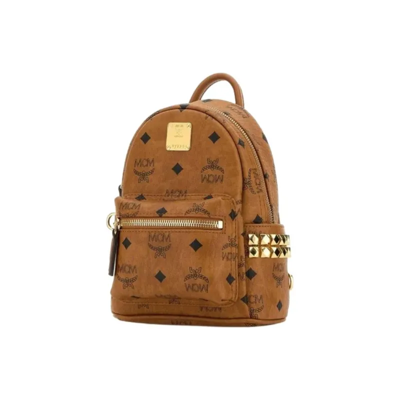 MCM Canvas Backpack Mini Women's Cognac Brandy-1