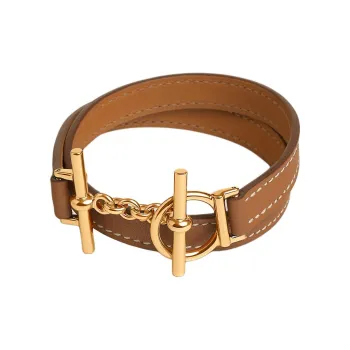 HERMES Calfskin Bracelets Women's Brown