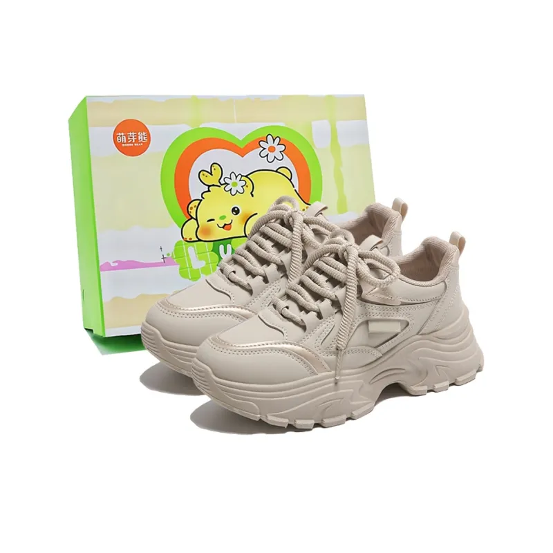 Budding Bear Anti-Slip And Wear-Resistant Lightweight Height Increasing Low-Top Chunky Sneakers Women's-4