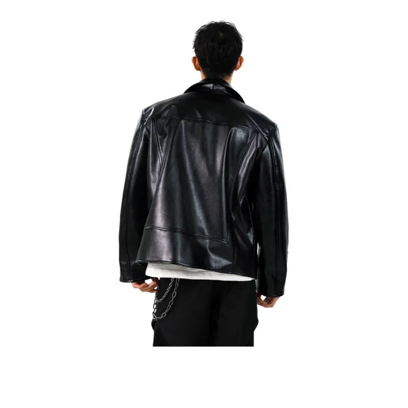 H.V.G.A Leather Jacket Unisex Black-0
