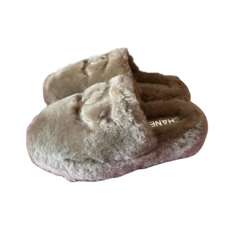 CHANEL Wrap toe Slippers Women's Gray-1