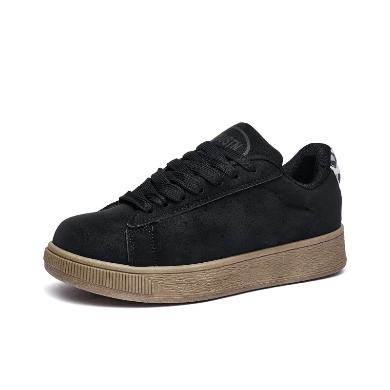 MEXICAN Anti Slip Wear Resistant Low Top Skateboard Shoes Women's Black-2
