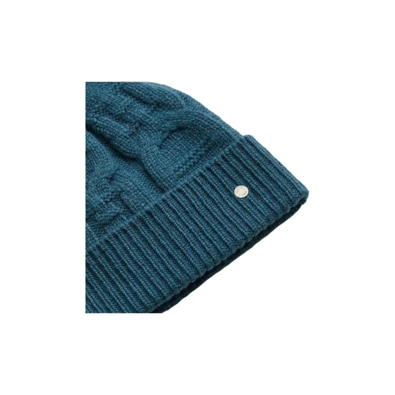 HERMES Cashmere Palladium-Plated Stirrup Studs Beanies Men's Blue-1