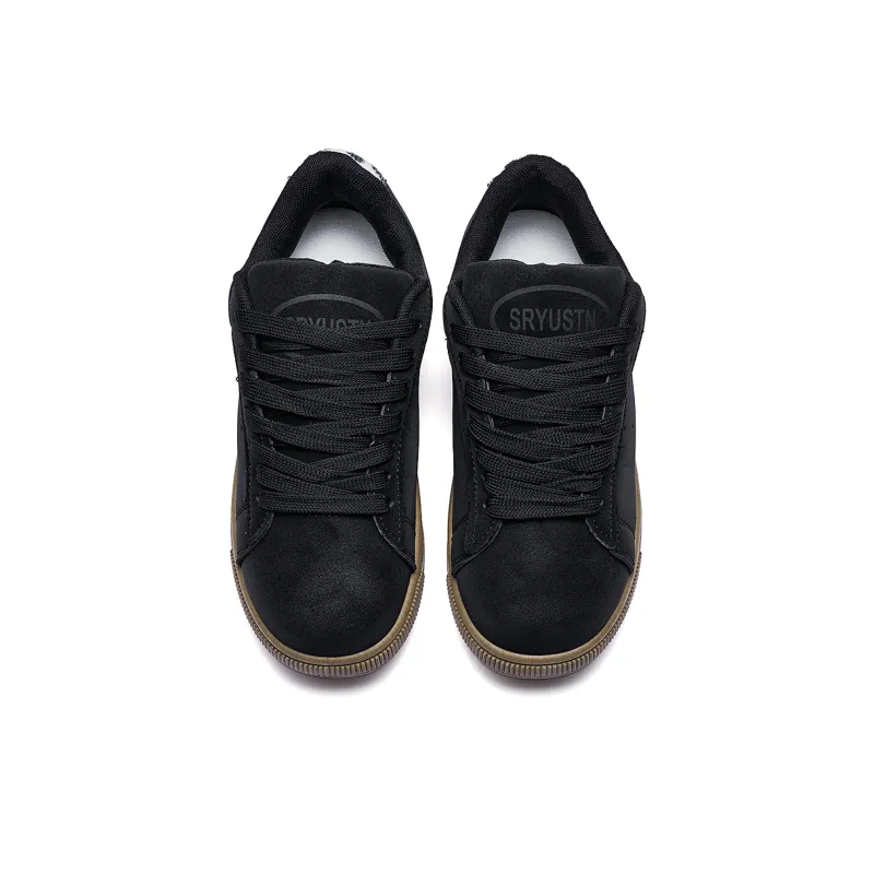 MEXICAN Anti Slip Wear Resistant Low Top Skateboard Shoes Women's Black-4