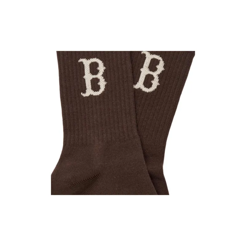 MLB Monogram Collection Mid Calf Socks Unisex 1 Pack Brown-1