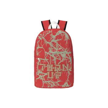 TURN UP Nylon Backpack Laptop Bag Unisex Red