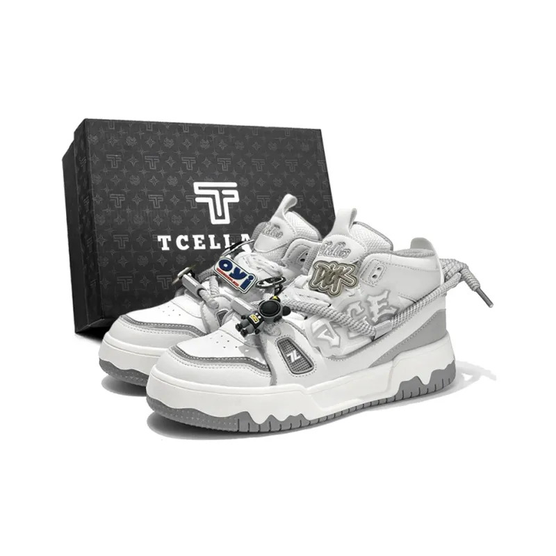 TCELLARS Warm Cushioning Wear-Resistant Lightweight Height Increasing High-Top Skateboard Shoes Unisex Exclusive Box-0