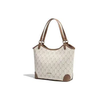 MESUCA Kitty Series PU Tote Handbag, Shoulder Bag Regular Women's White/Beige/Yellow/Brown
