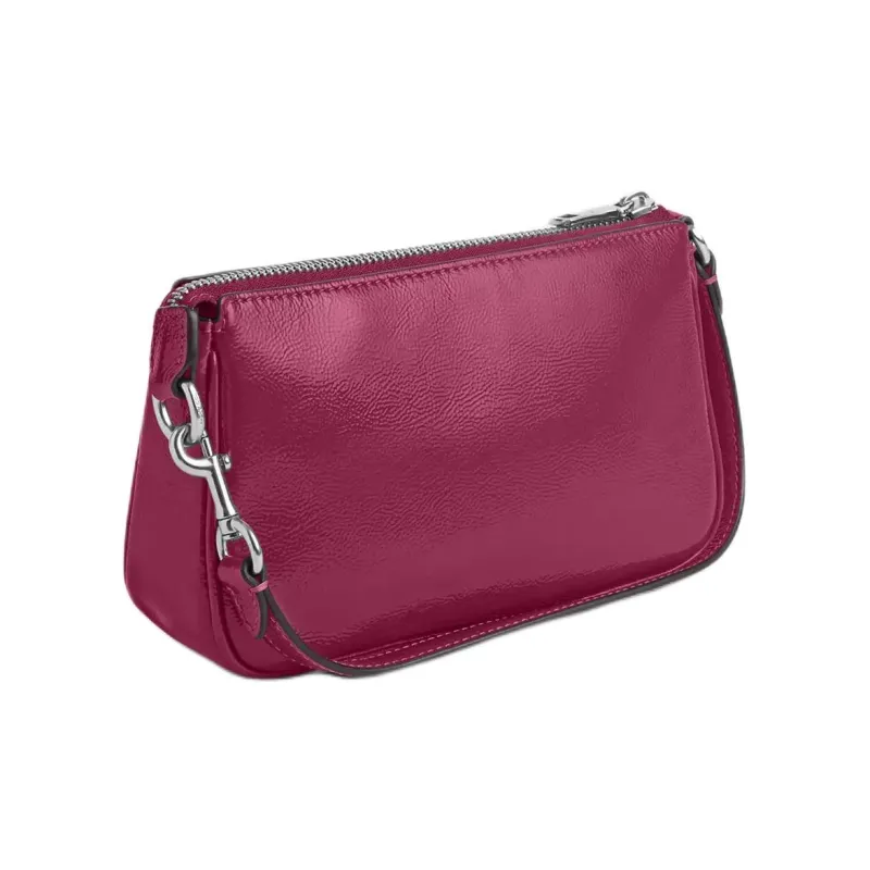 COACH Nolita Patent Leather Handbag Trumpets Women's Silver & Pink-2