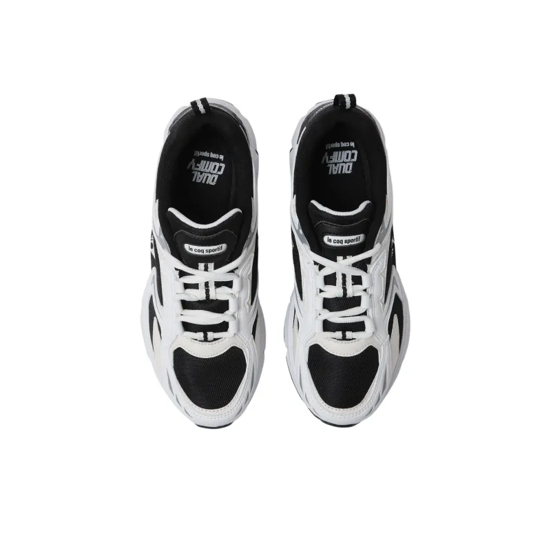 Le Coq Sportif Anti Slip Wear Resistant Low Top Running Shoes Unisex Black White-2