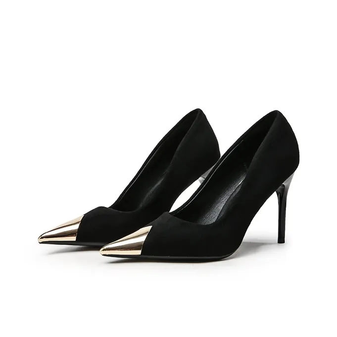 BANWEIDIYA Slim Heel High Heels Women's Black-1