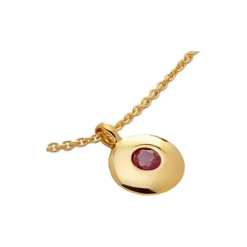 Monica Vinader 18kt Recycled Gold Vermeil Birthstone Ruby Pendant Necklace-1