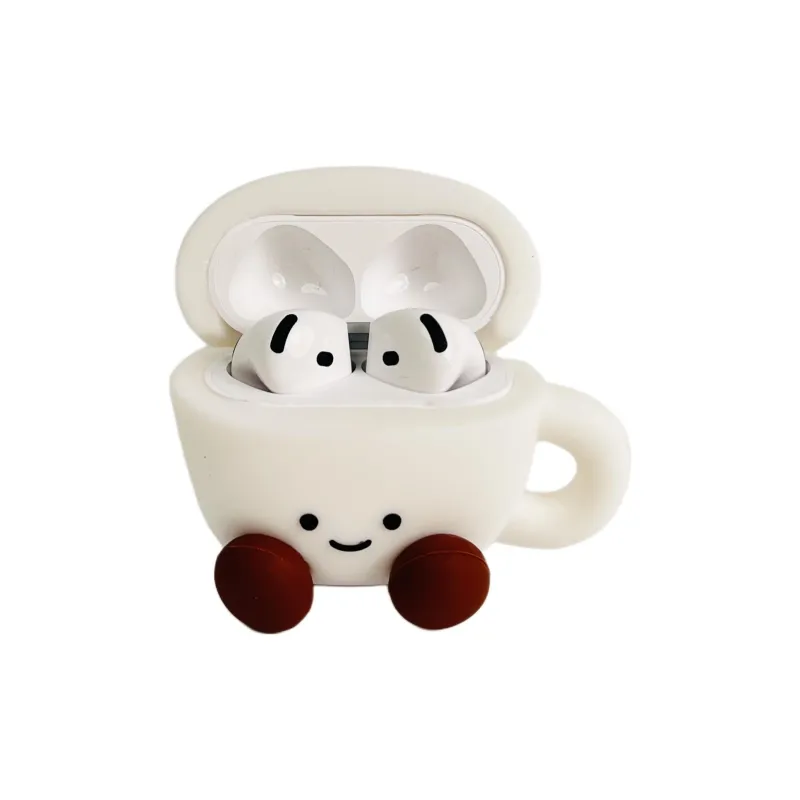Sopi Compatibility With Apple AirPods 4/2/3/4th Generation/Pro/Pro 2 Silicone Coffee Cup Headphone Cases-1