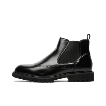 Chi Wolf Short Chelsea Boots Men's Black