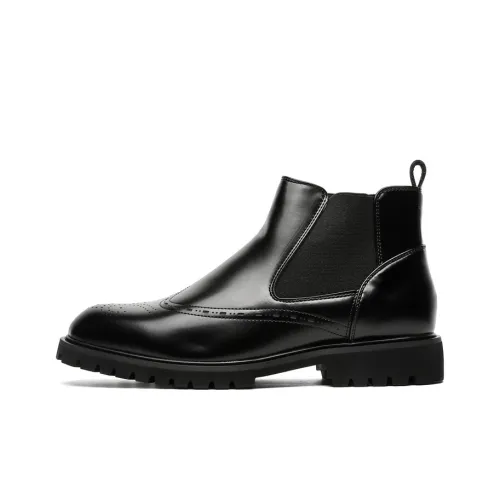 Chi Wolf Short Chelsea Boots Men's Black