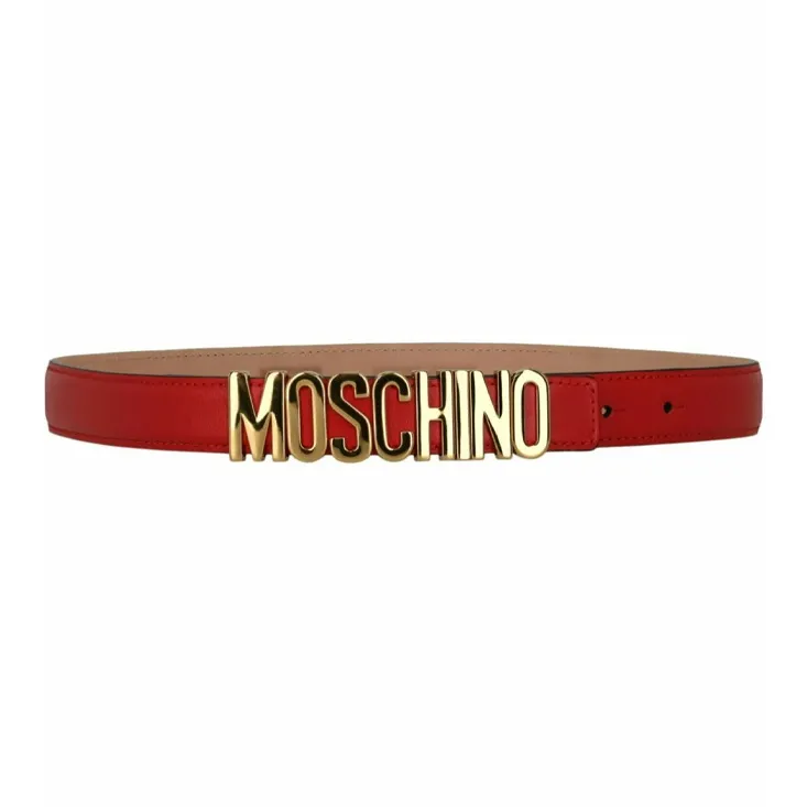 MOSCHINO Logo buckle Leather Belt-1