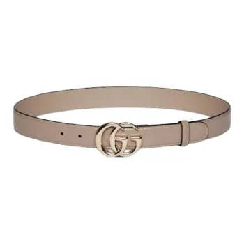 GUCCI Leather, Hardware Accessories Leather Belts Women's Taupe Width 3CM