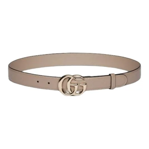 GUCCI Leather, Hardware Accessories Leather Belts Women's Taupe Width 3CM