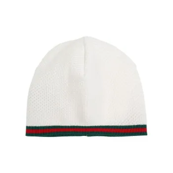 GUCCI Web Trim Ribbed Beanie