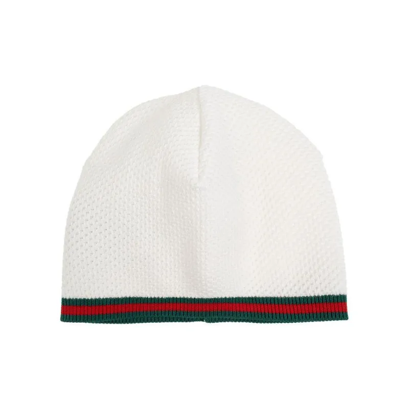 GUCCI Web Trim Ribbed Beanie-0