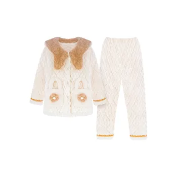 YIROUQING Pajama Set Women's Ecru