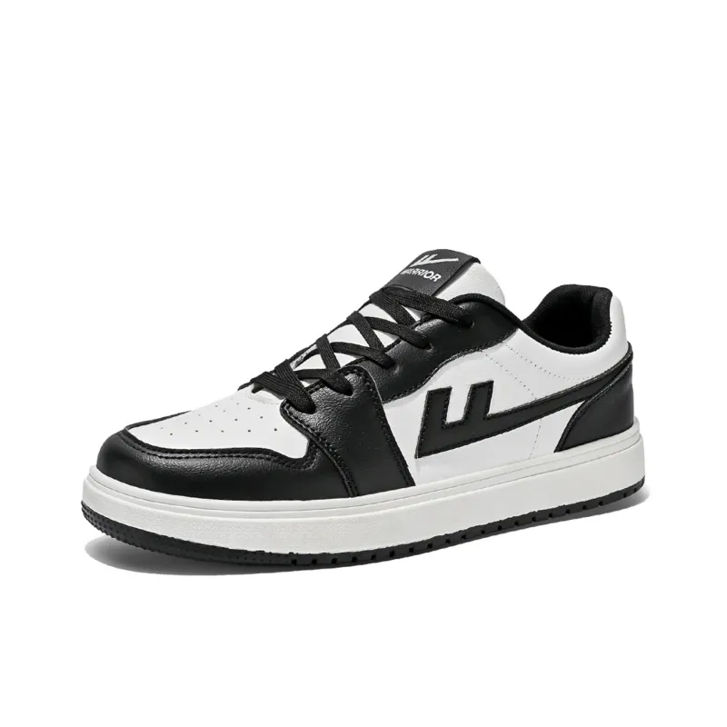 Warrior Durable Lightweight Coverage Low Top Skateboard Shoes Unisex White Black-2