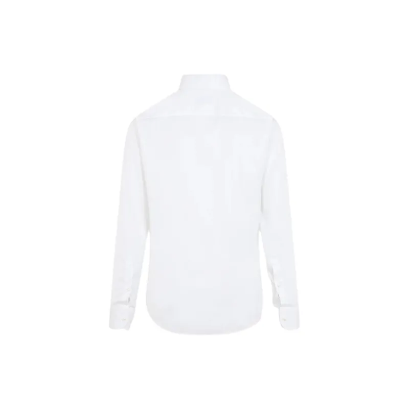 GIORGIO ARMANI Curved Hem Twill Shirt-1
