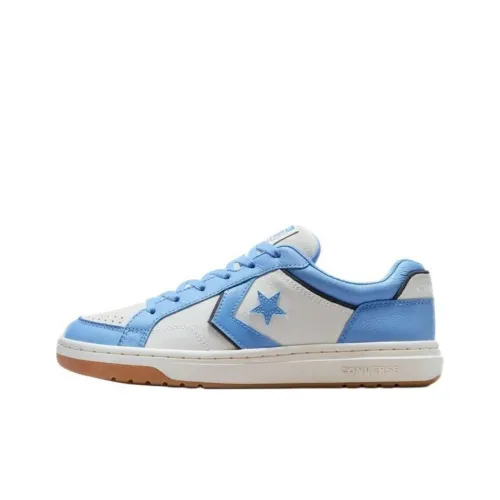 Converse Pro Blaze Classic Anti-Slip Wear-Resistant Low-Top Skateboard Shoes Unisex White Blue