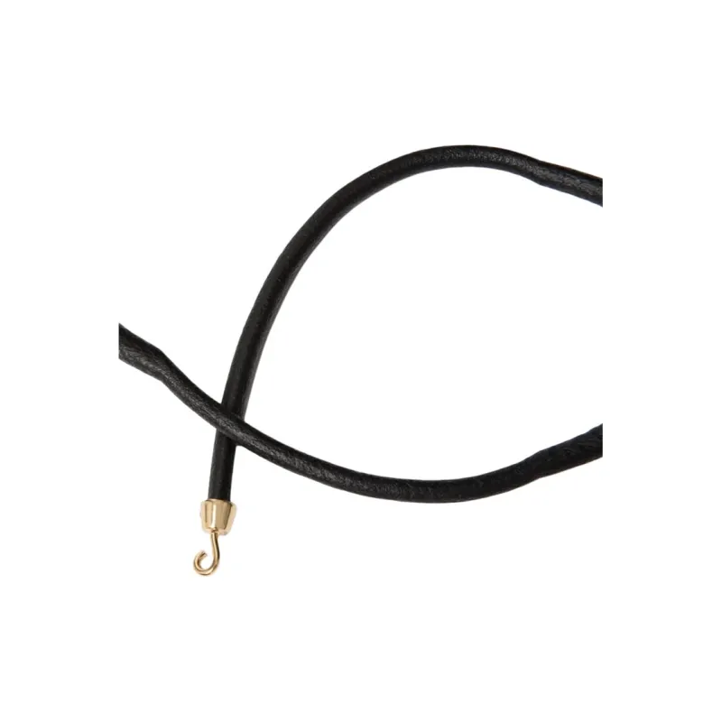 Valentino Leather Metal Bangles Men's Black-2