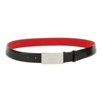 HUGO BOSS Logo Engraved Buckle Fastened Belt