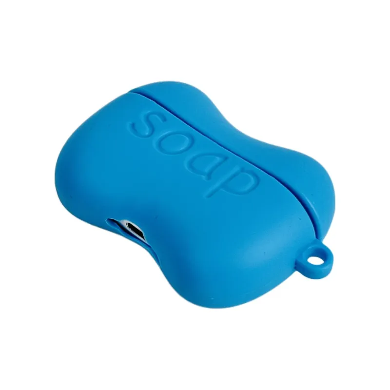 Sopi Compatibility With Apple AirPods 4/2/3/4th Generation/AirPods Pro/Pro 2 Silicone Blue Soap Headphone Cases-3