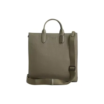 COACH Gotham Pebble Leather Tote Bag, Shopping Bag, Shoulder Bag, Crossbody Bag, Handbag Large Size Unisex Army Green