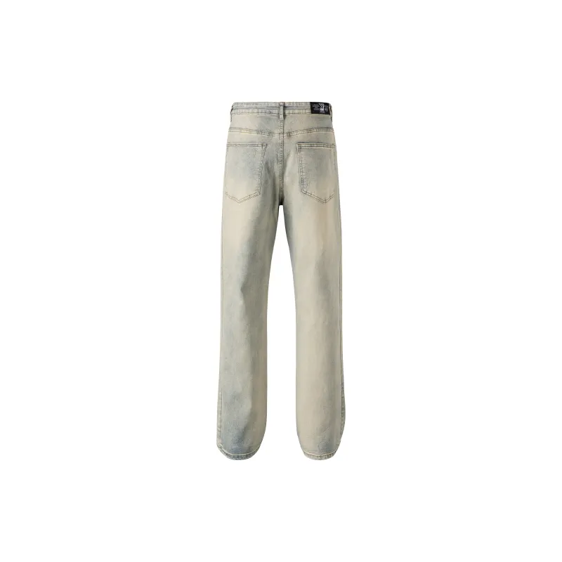 XINYINSU Jeans Unisex Yellow Mud-1
