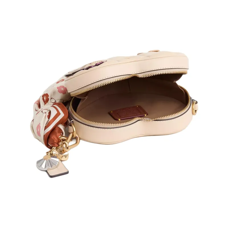 COACH Nappa Leather Heart Shaped Bag Shoulder Bag Trumpets Women's Ivory-2