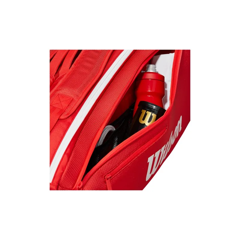 Wilson Tennis Racket Bags Unisex Large Capacity Holds 9 Pieces Red-5