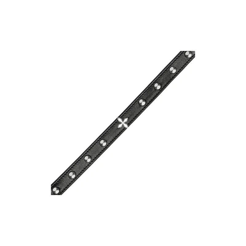 SMFK Cow Leather Necklaces Women's Black Silver-1