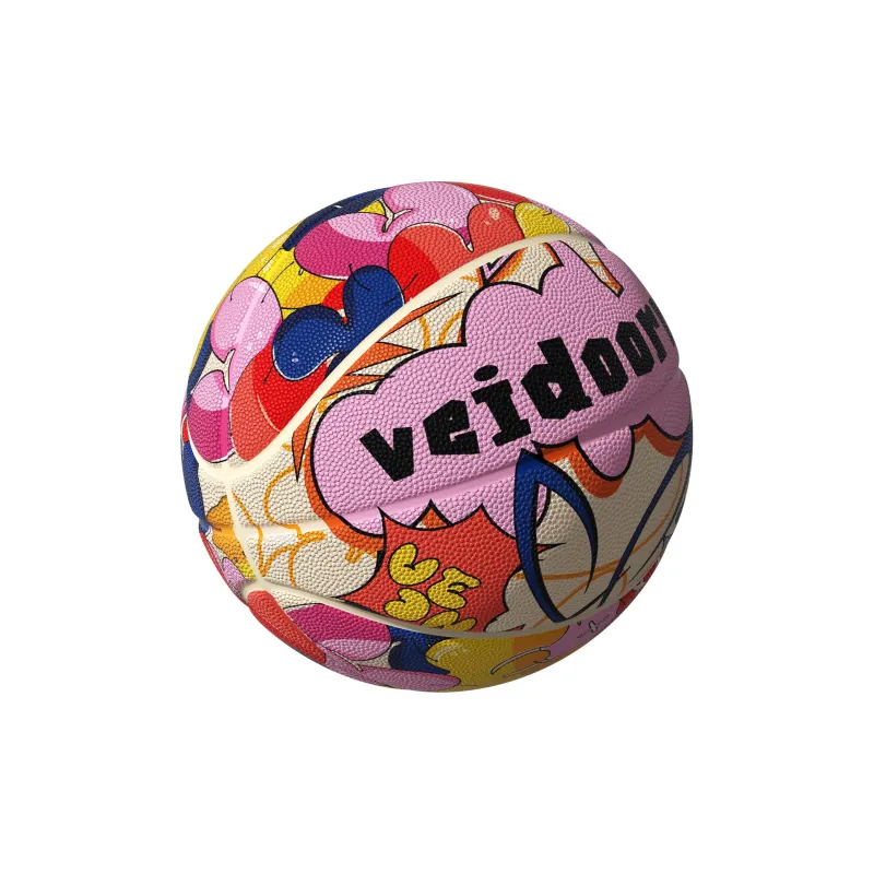 VEIDOORN Rubber Basketball Pink Street Training Competition Unisex-3