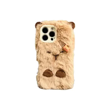 Wei Xin Plush Material Capybara Hair Clip Phone Cases Compatible With IPhone 16/15 Pro Max/13/14 Pro/Max Collection