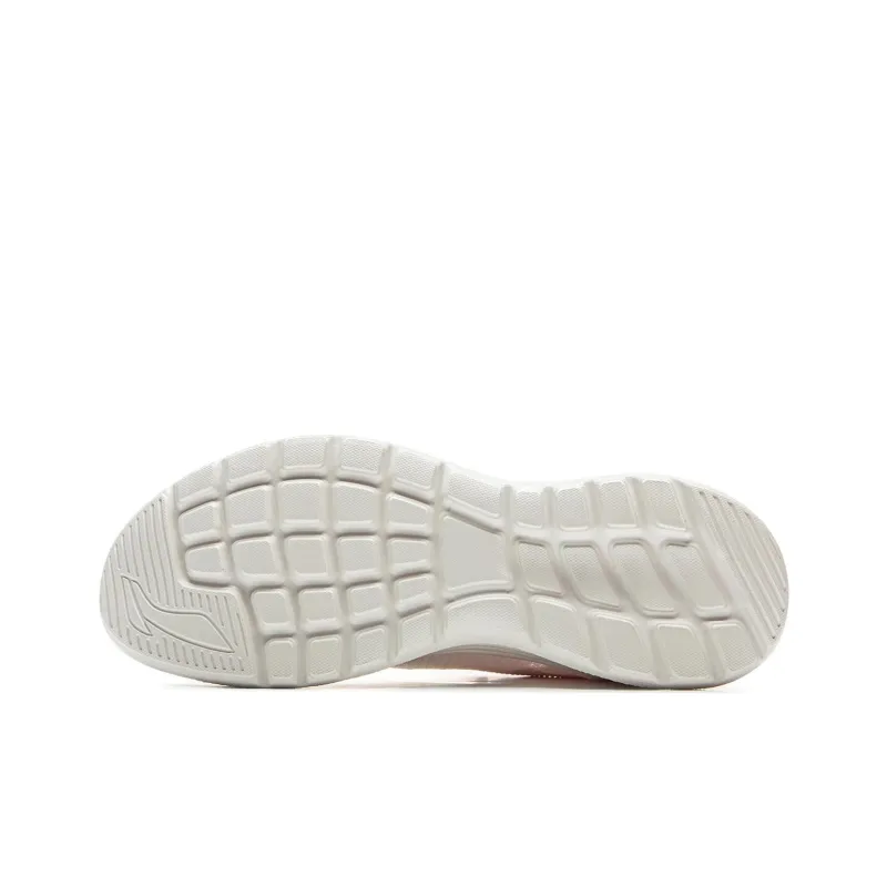 LiNing Feather Cushioning, Slip Resistant, Abrasion Resistant, Lightweight Low Top Running Shoes Women's White Pink-4
