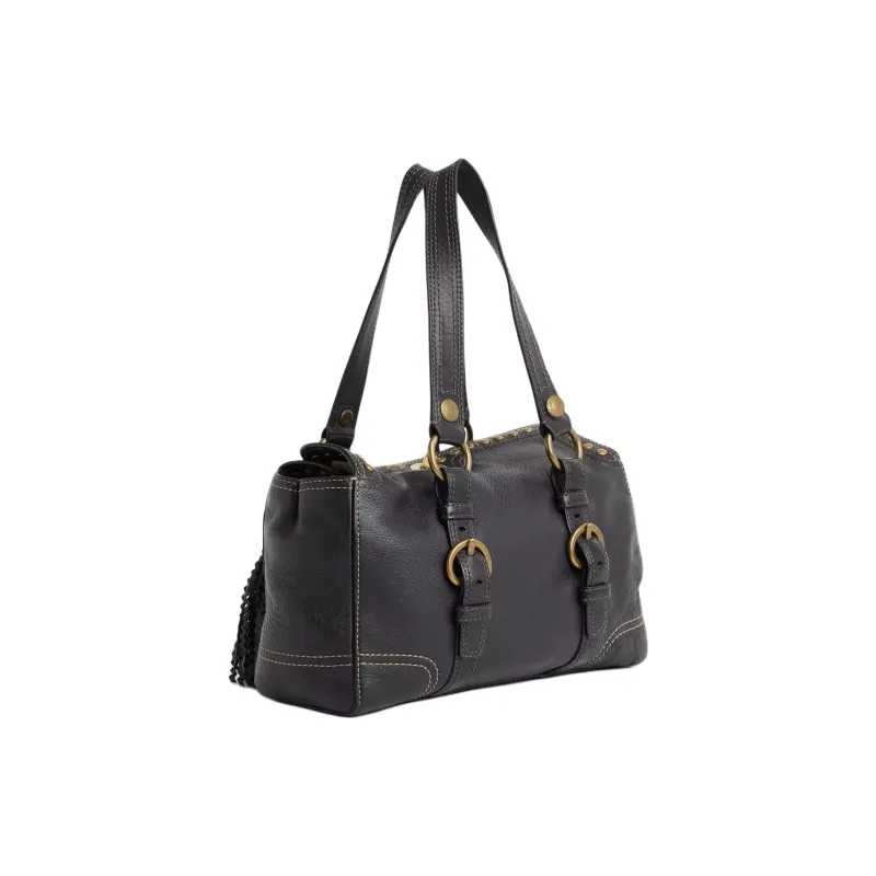 COACH ChelseaSATCHEL Leather Shoulder Bag Large Size Women's Black-1