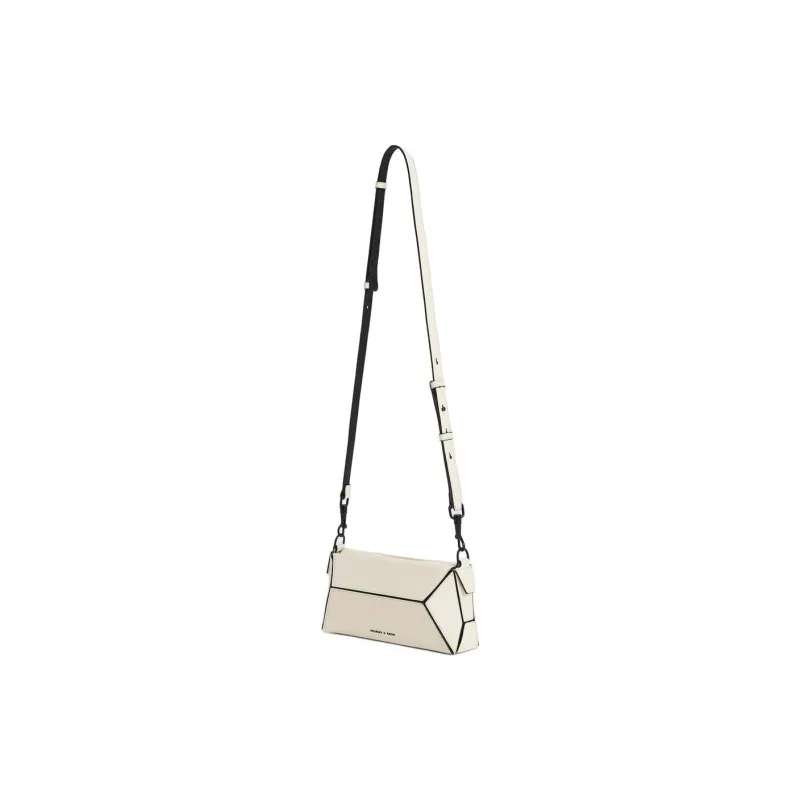 CHARLES&KEITH Polyurethane Synthetic Leather Portable Crossbody Bag, Shoulder Bag Trumpets Women's Dark Brown/Black-7