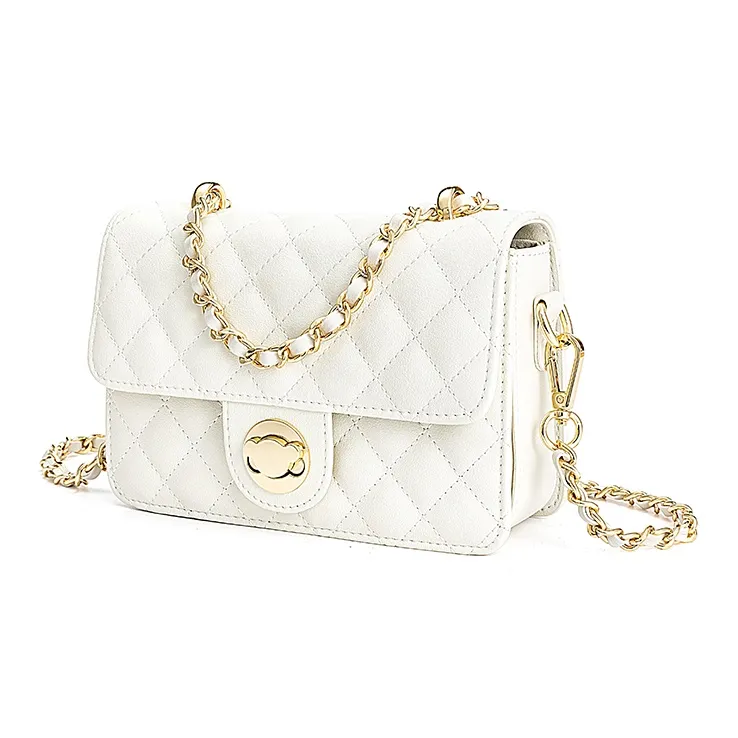 Teddy Bear Collection Camping Teddy Series Cow Leather Shoulder Bag, Crossbody Bag Trumpets Women's White-1