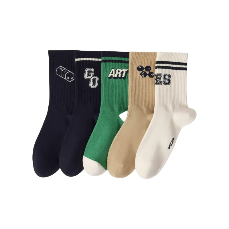 MIIOW Mid Calf Socks Unisex 5 Pack-20