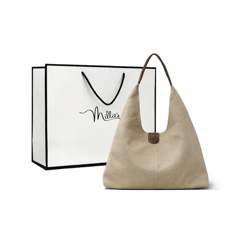 MILLIE'S Fabric Portable Underarm Shoulder Bag, Tote Bag, Shopping Bag Regular Women's Brown & Apricot