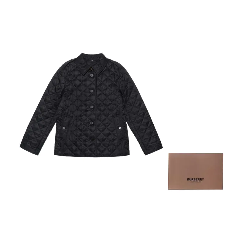 Burberry Women's Diamond Quilted Jacket Black-7