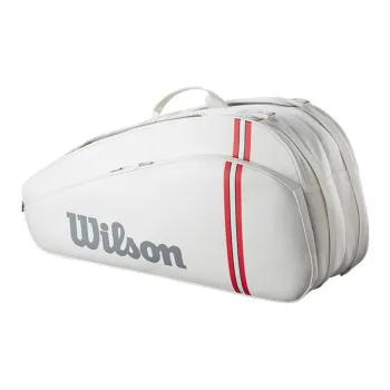 Wilson Tennis Racket Bags Large Capacity, Can Hold 6 Knives White